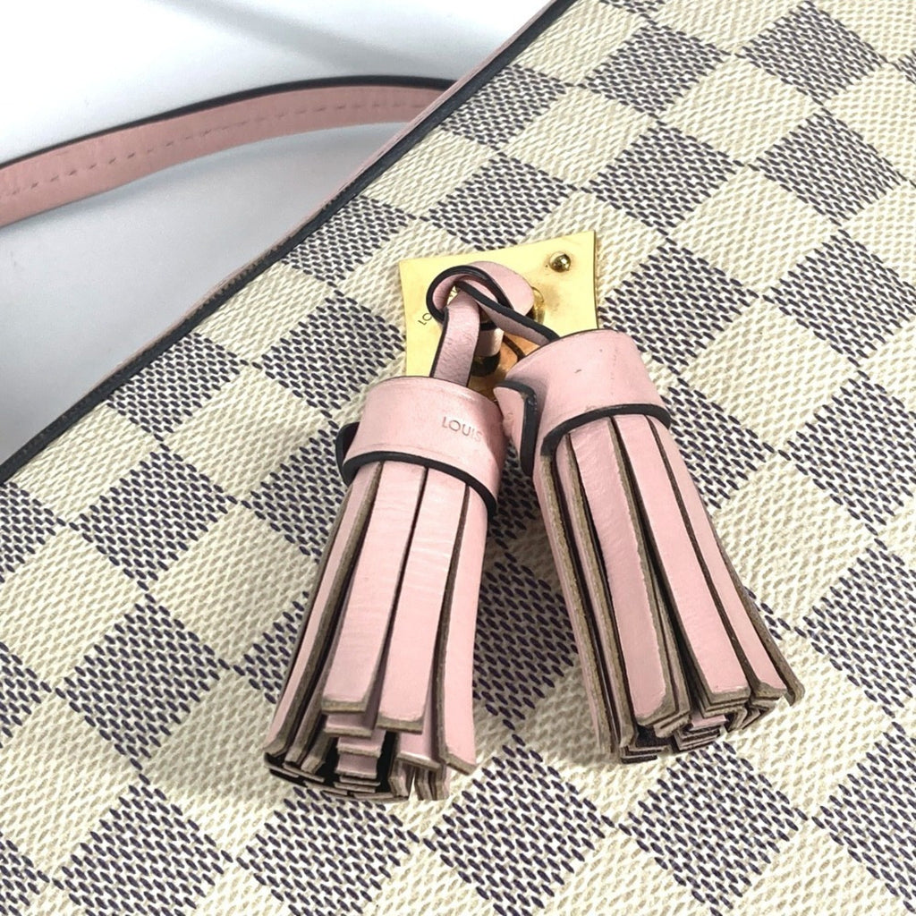 Louis Vuitton Pink White Damier Azur Pochette Shoulder Bag