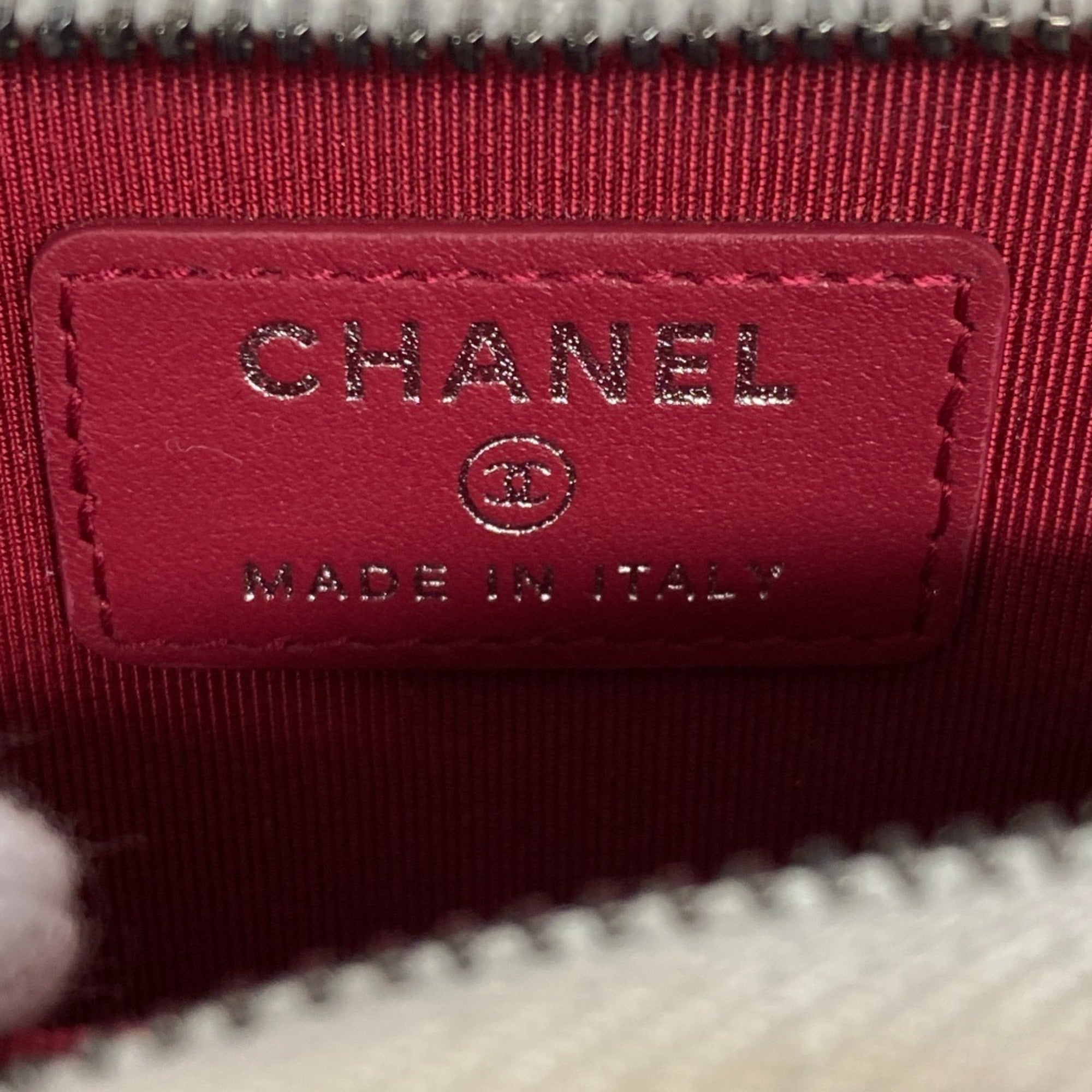 Chanel Black White Leather Coin Purse/Coin Case