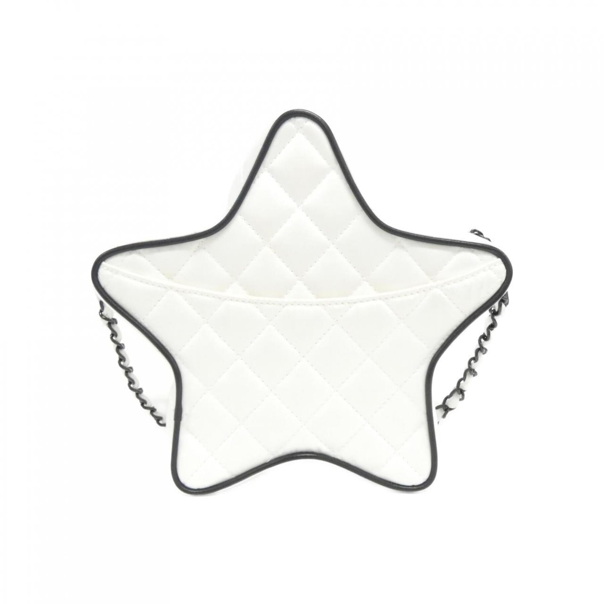 Chanel Black White Satin Shoulder Bag