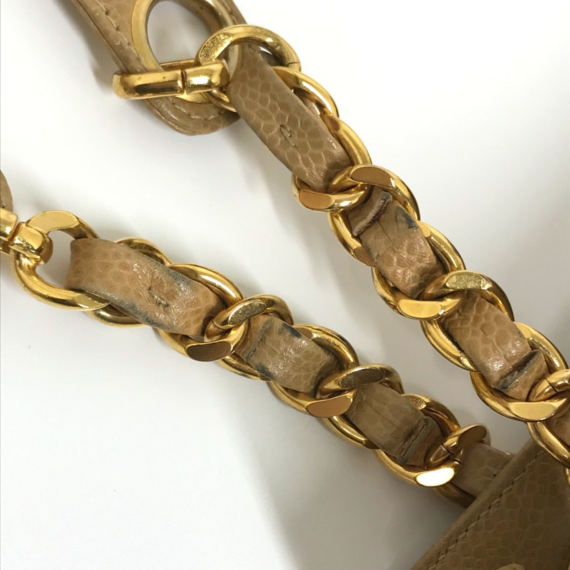 Chanel Beige Leather Shoulder Bag