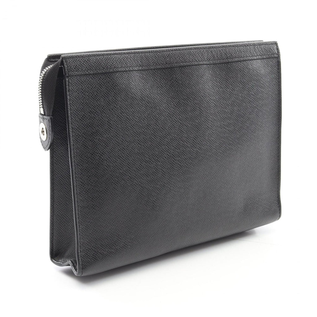 Louis Vuitton Taiga Black Taiga Leather Clutch Bag Pochette