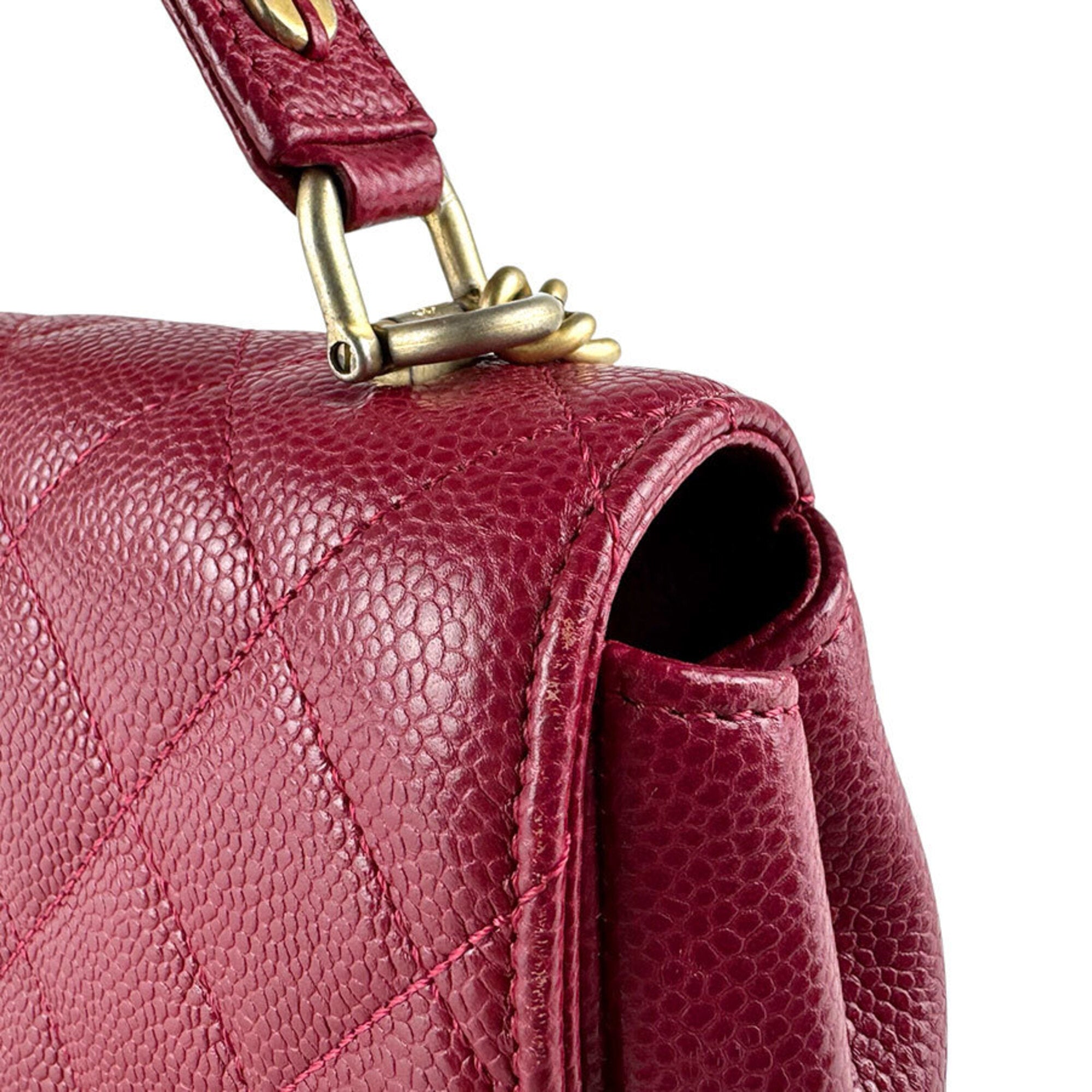 Chanel Pink Grained Calfskin Shoulder Bag