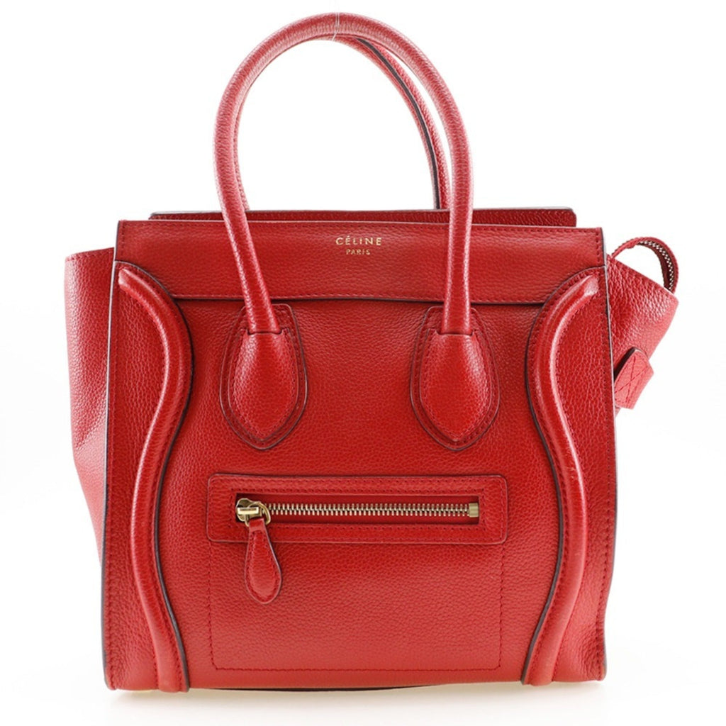 Celine Red Color Leather Handbag