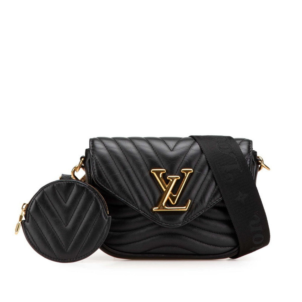 Louis Vuitton Black Noir Leather Pochette Shoulder Bag