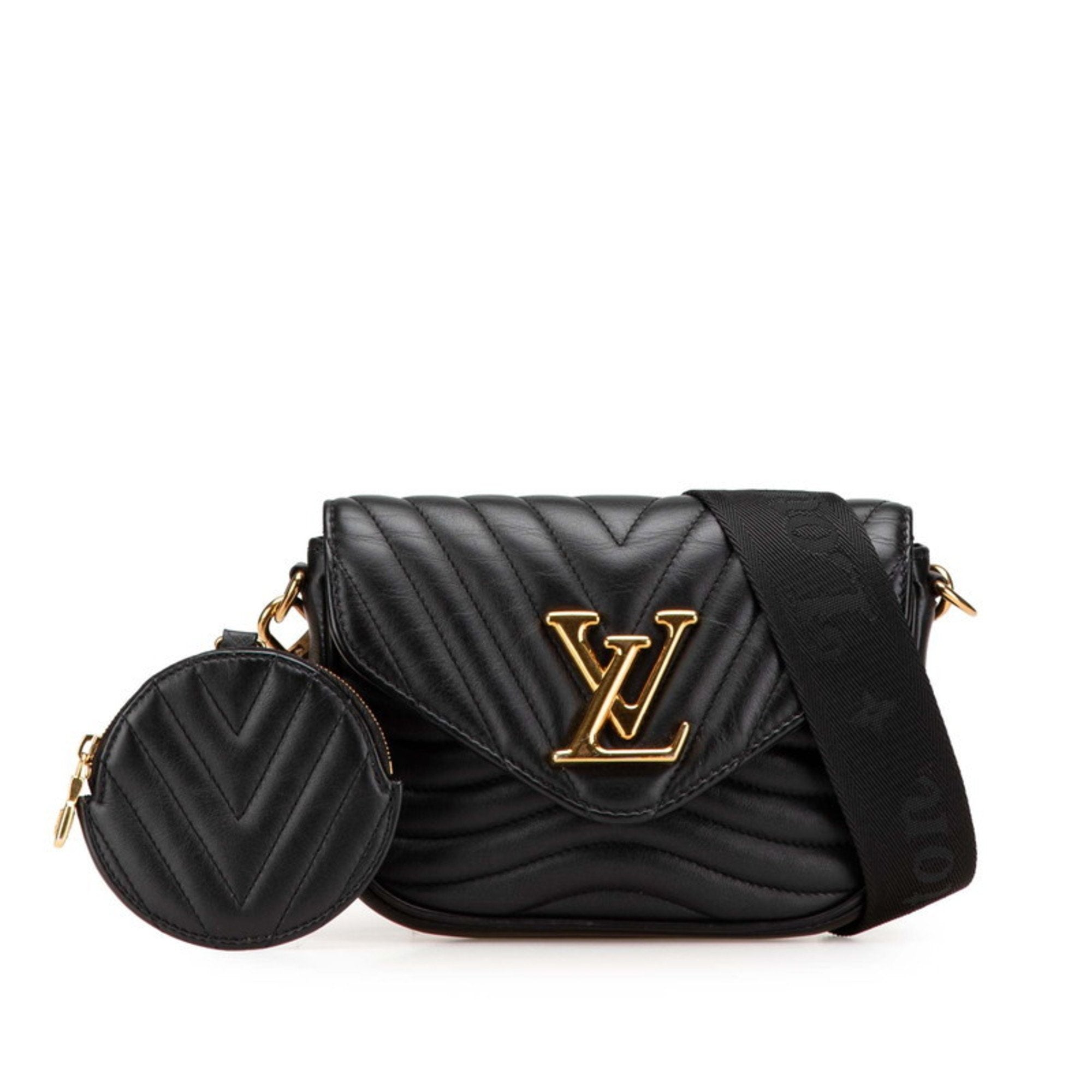 Louis Vuitton Black Noir Leather Pochette Shoulder Bag