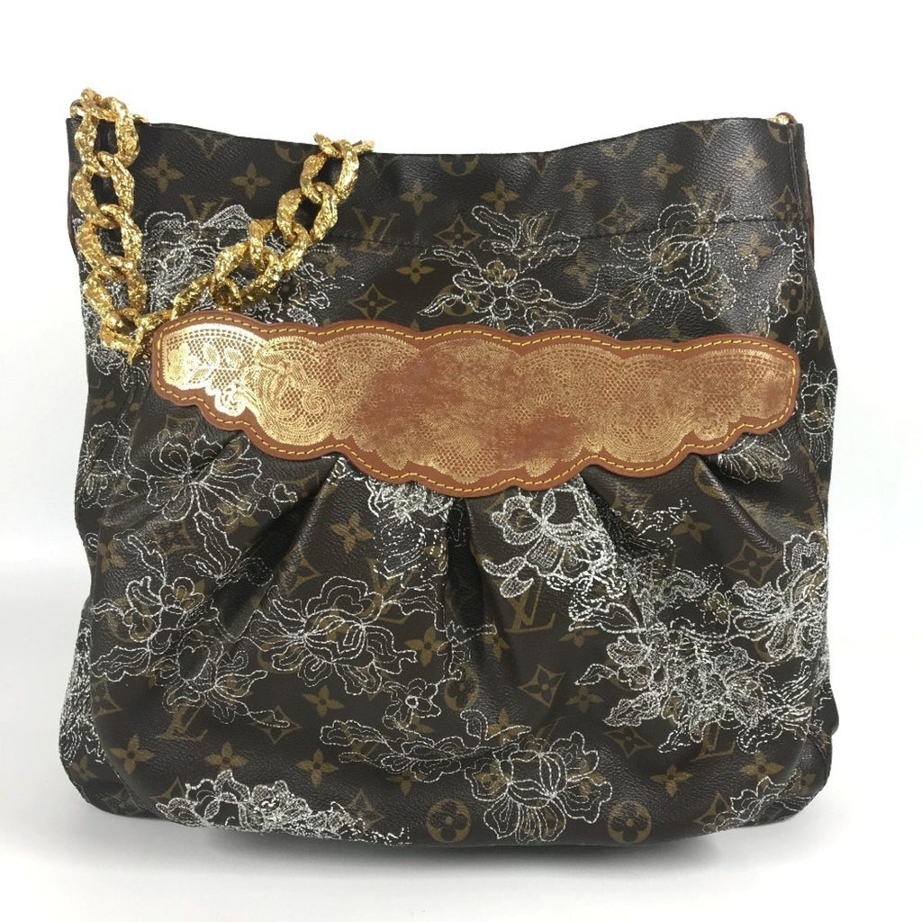 Louis Vuitton Argent Brown White Monogram Canvas Shoulder Bag Tote Bag