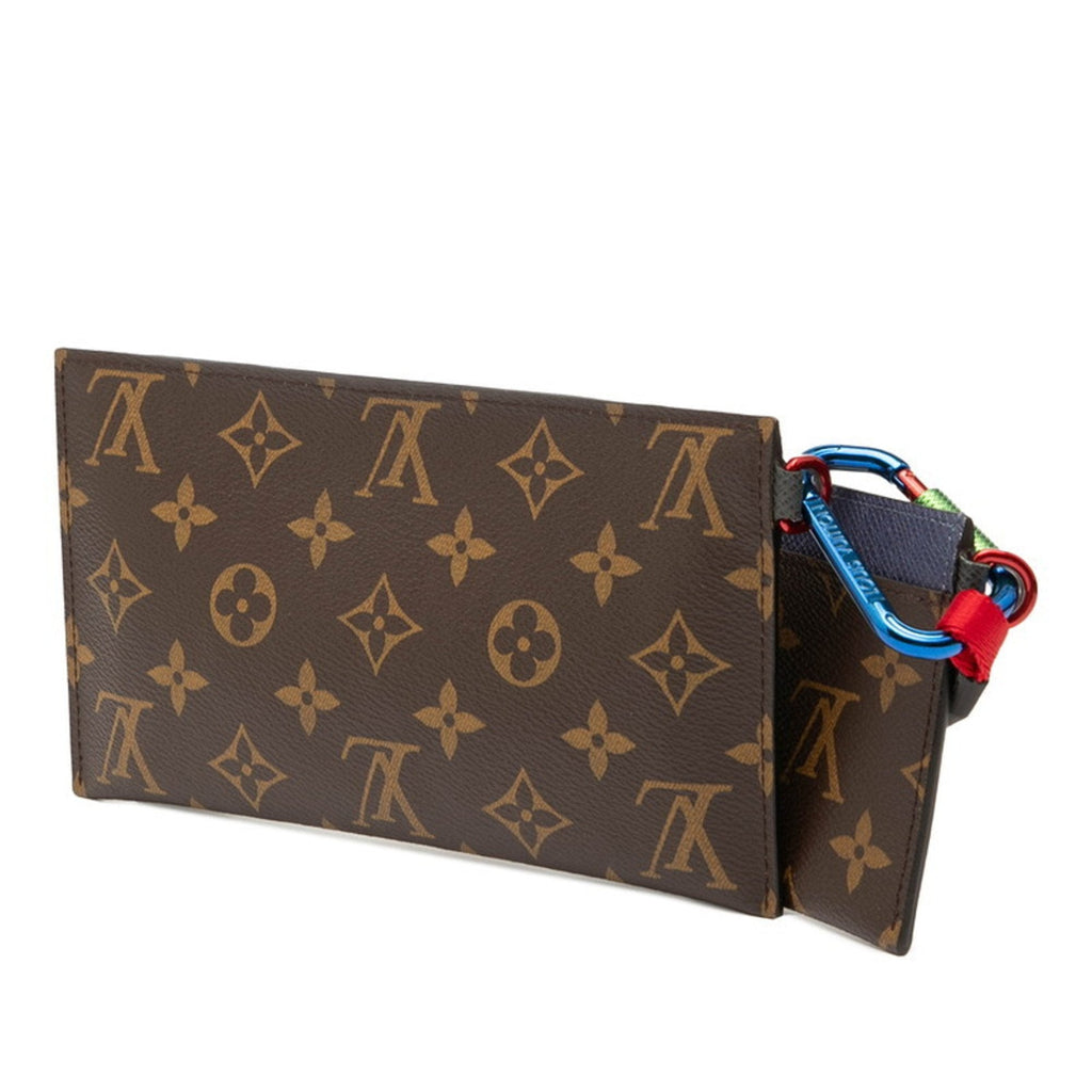 Louis Vuitton Brown Pvc Leather Clutch Bag Pouch