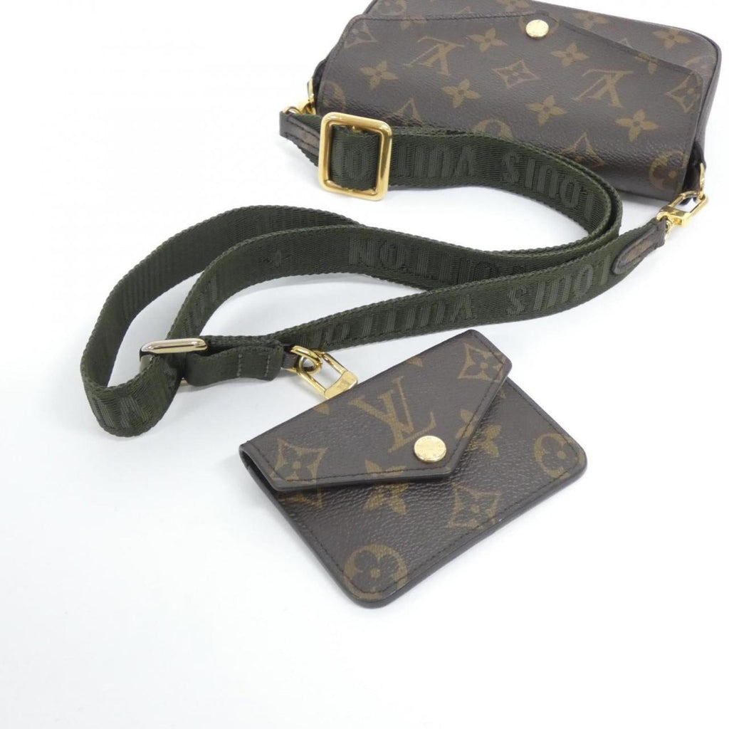 Louis Vuitton Khaki Marron Monogram Monogram Coated Canvas Pochette Pouch Shoulder Bag