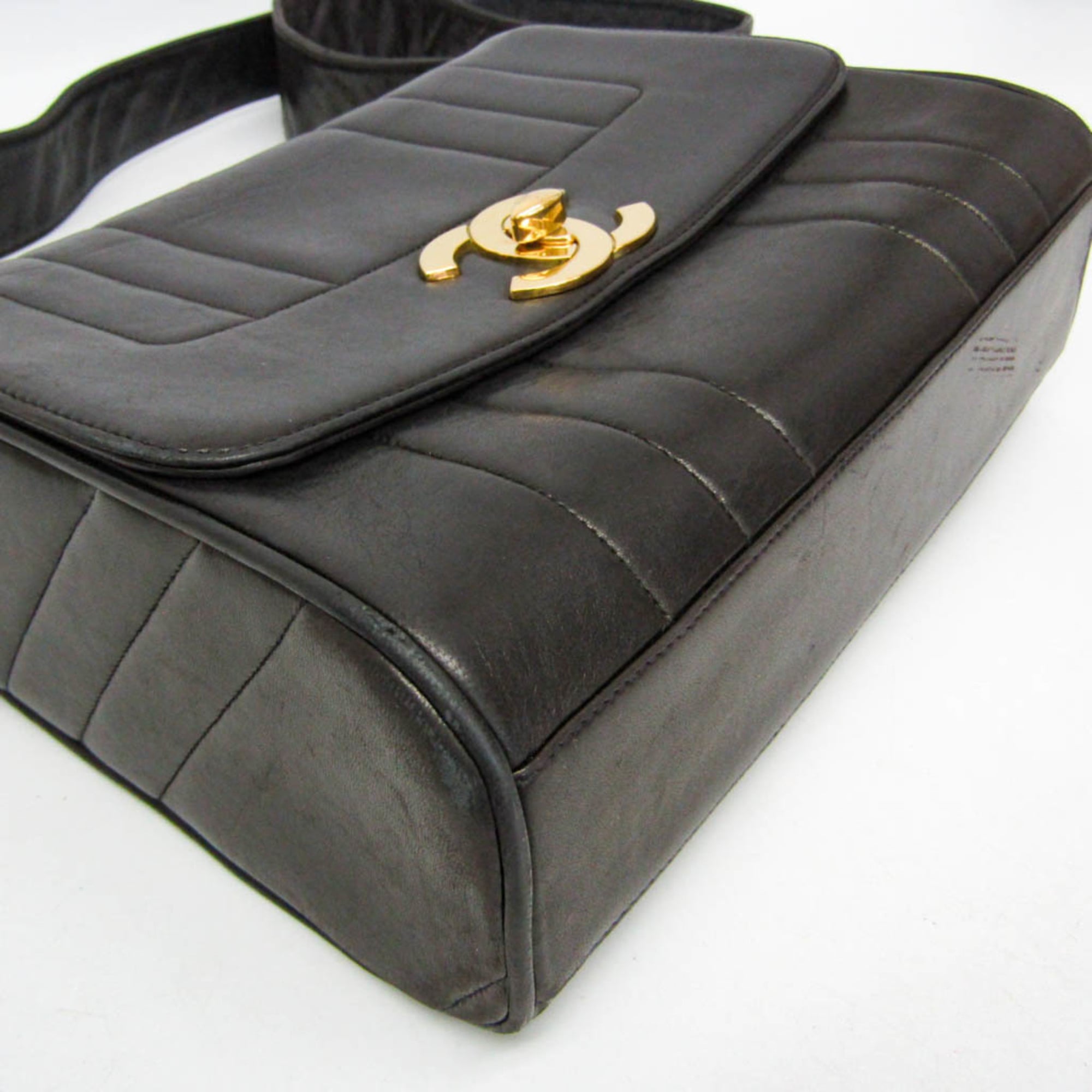 Chanel Mademoiselle Black Leather Shoulder Bag