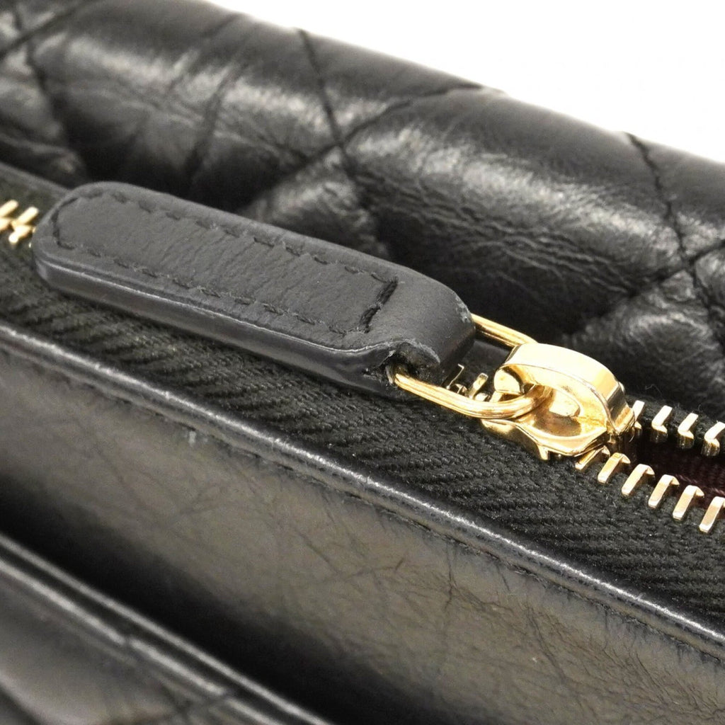 Chanel Black Leather Chain/Shoulder Wallet