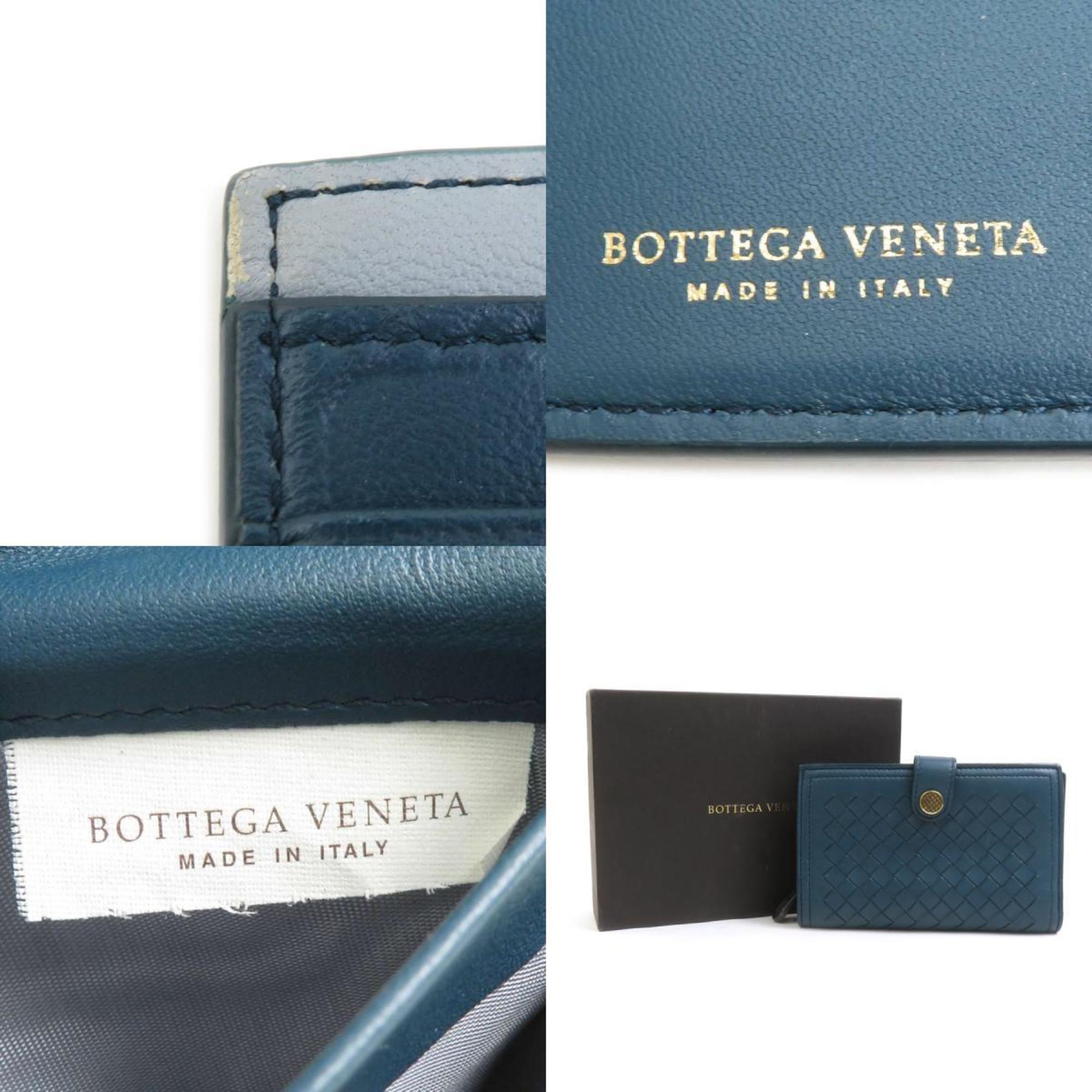 Bottega Veneta Blue Green Intrecciato Wallet (Bi-Fold)