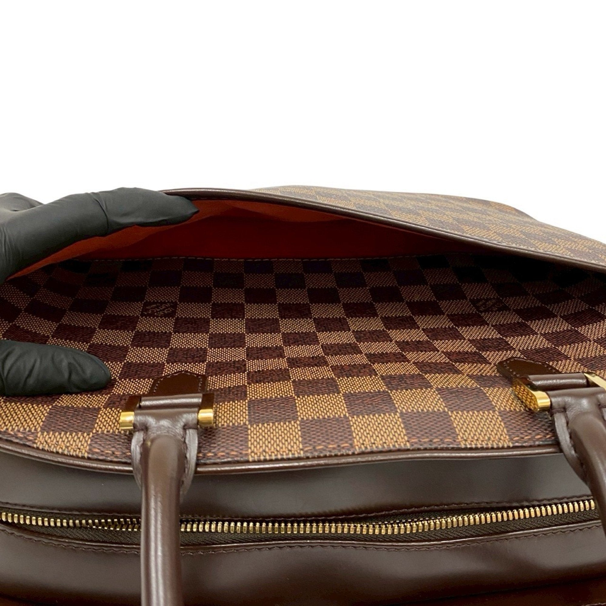 Louis Vuitton Brown Leather Pvc Boston Bag Handbag