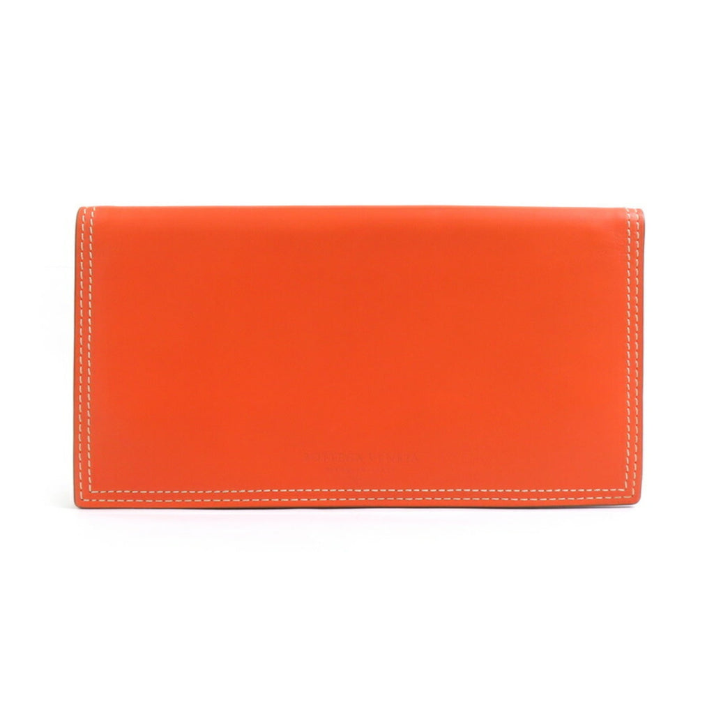 Bottega Veneta Orange Leather Long Wallet (Bi-Fold)