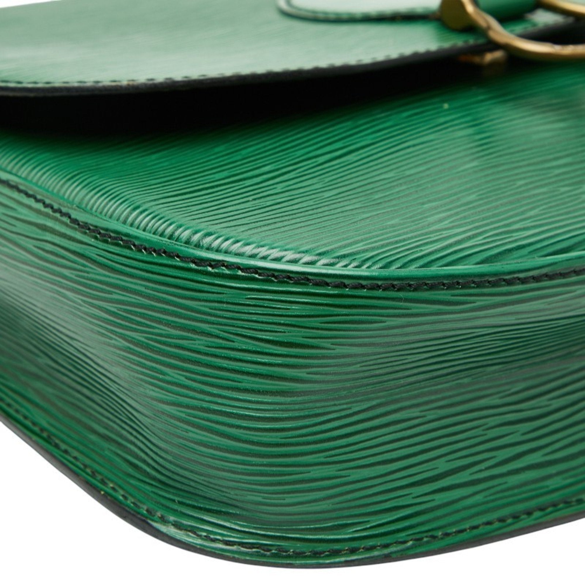 Louis Vuitton Borneo Green Leather Shoulder Bag