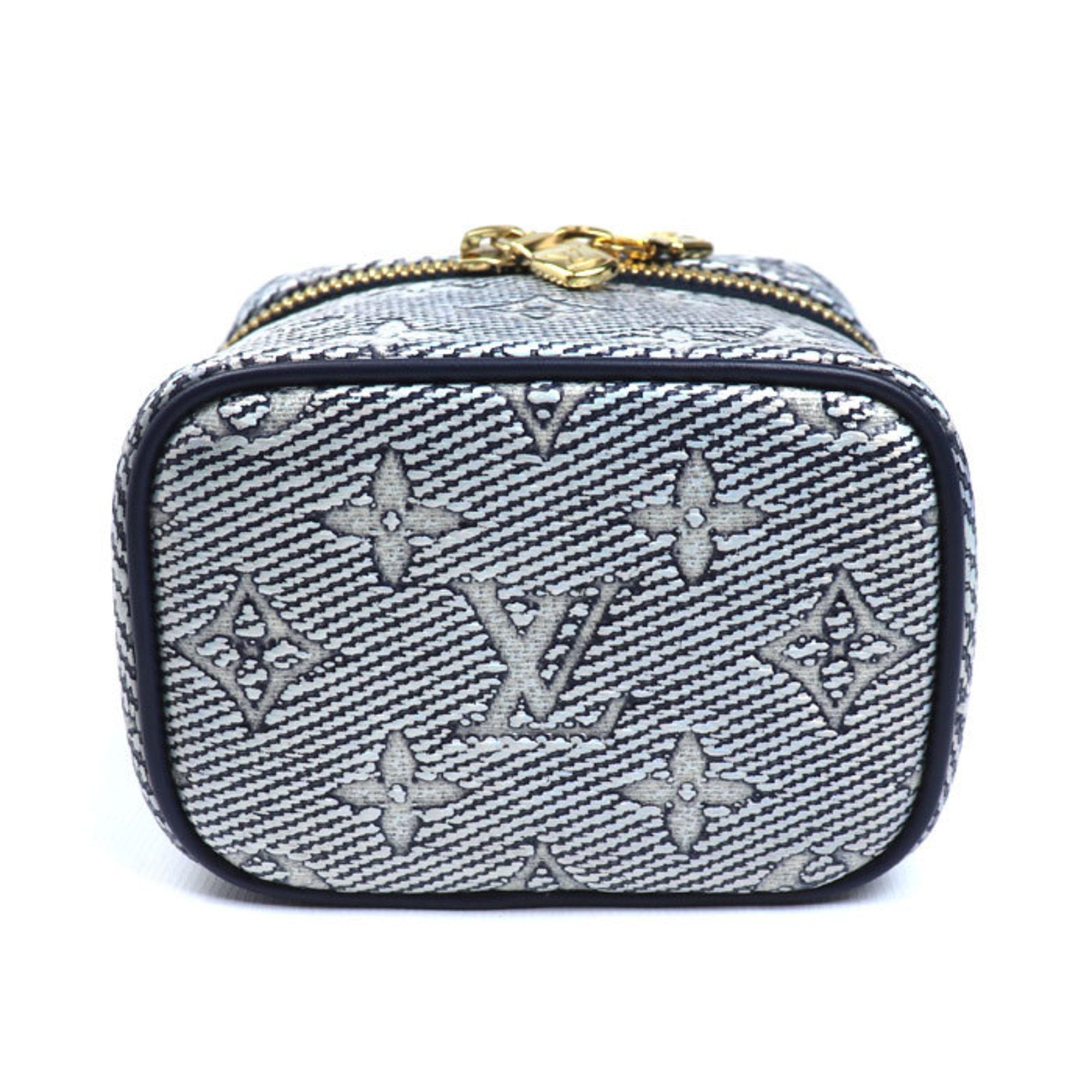Louis Vuitton Navy Jacquard Denim Shoulder Bag Vanity Bag