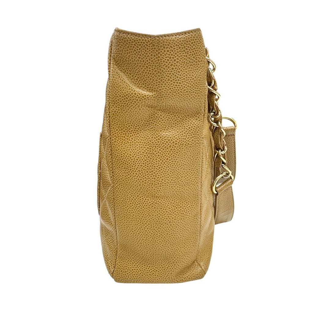 Chanel Beige Grained Calfskin Tote Bag