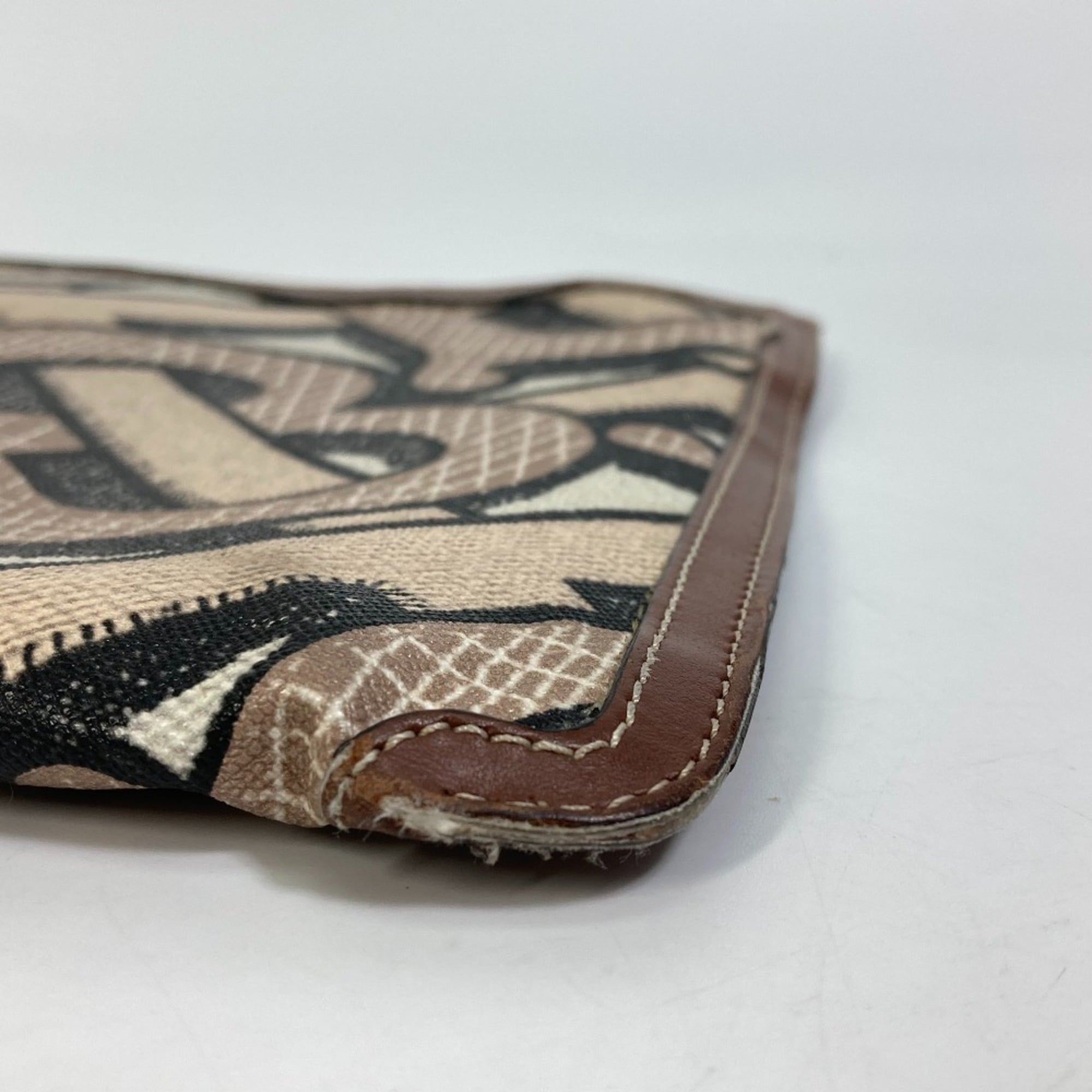 Burberry Brown Pvc Leather Clutch Bag