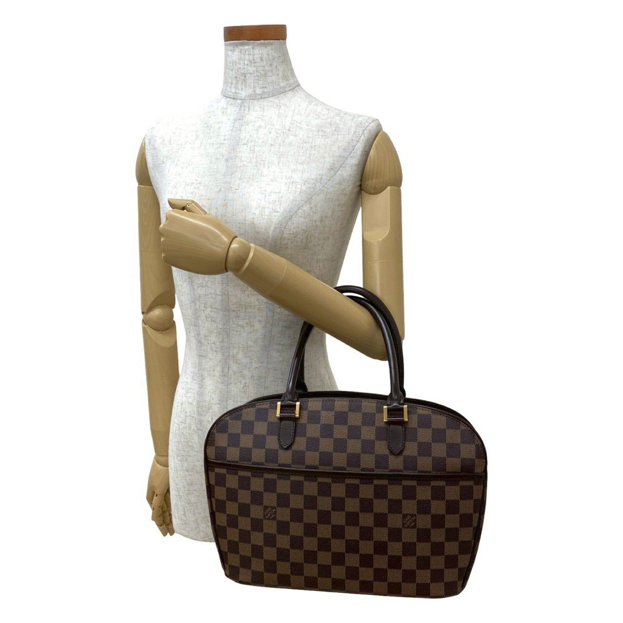 Louis Vuitton Brown Leather Pvc Boston Bag Handbag