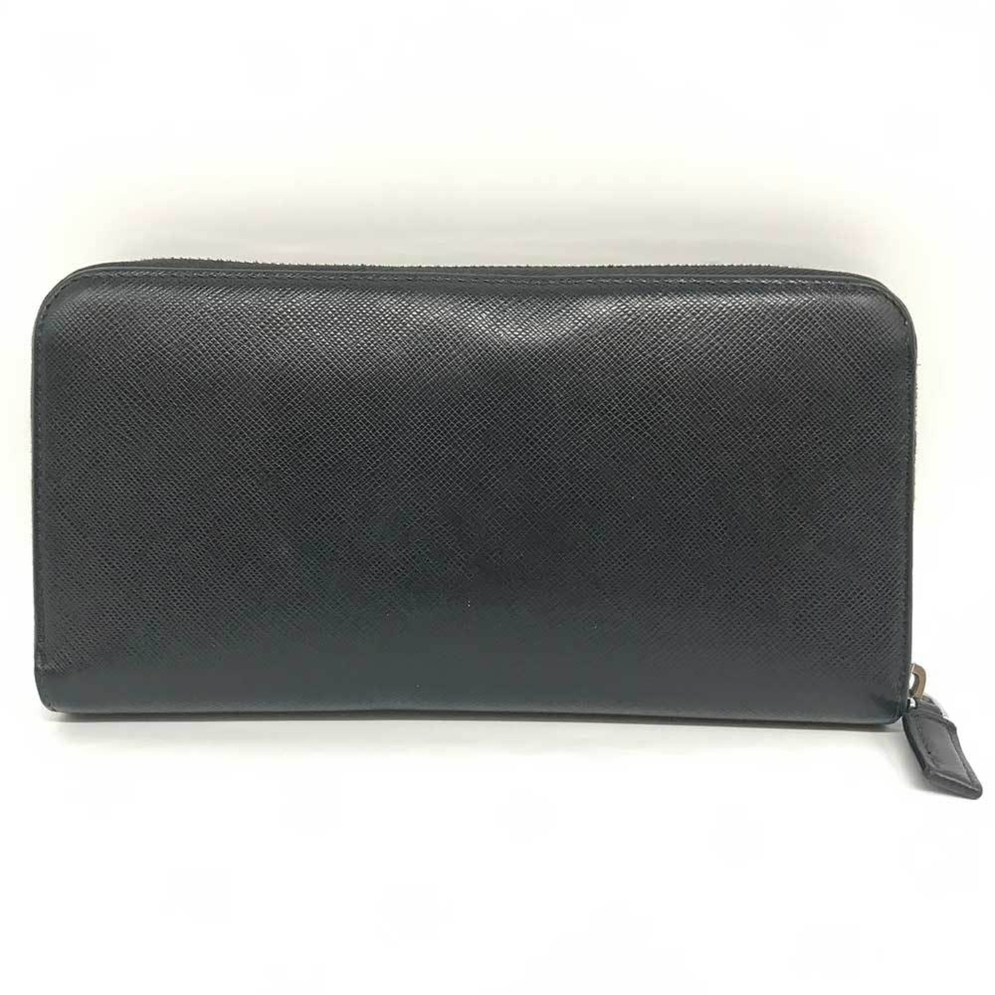 Prada Black Saffiano Triangle Long Wallet (Bi-Fold)