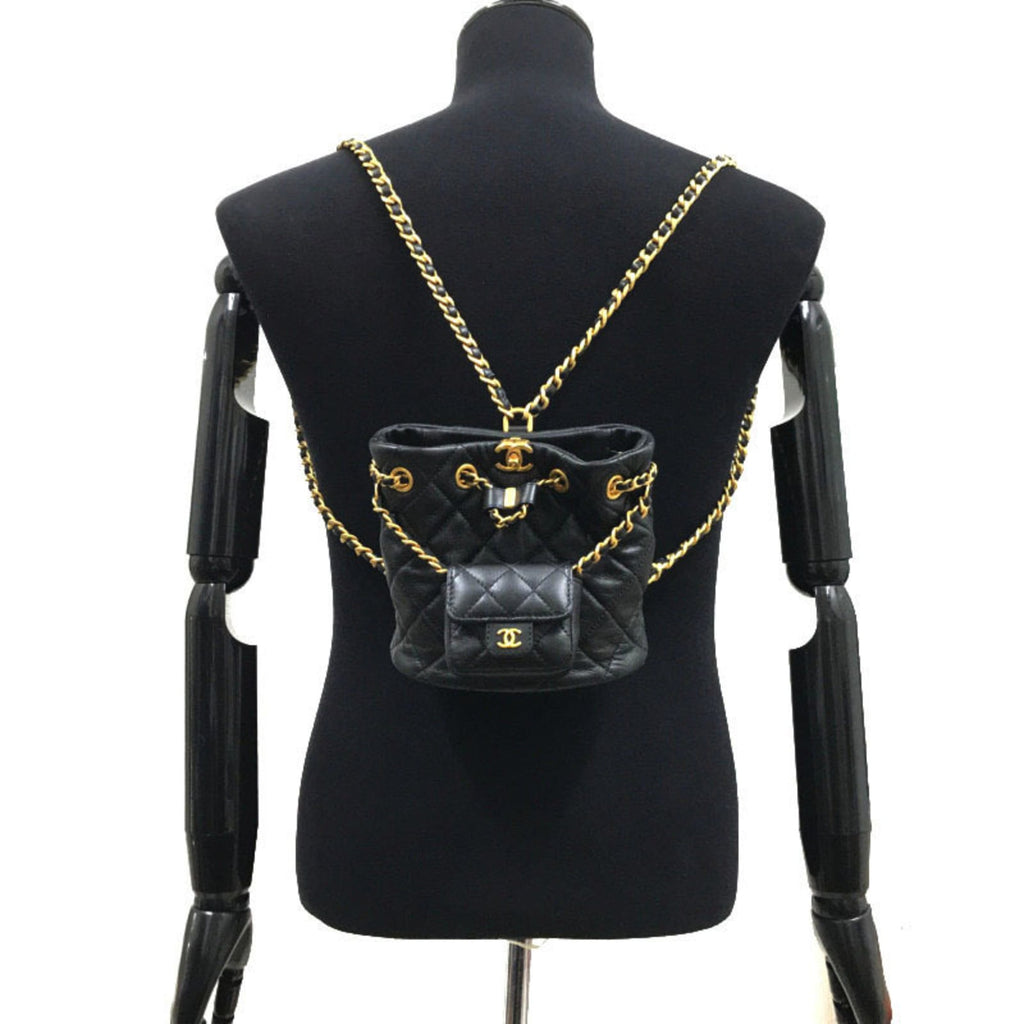 Chanel Black Leather Backpack