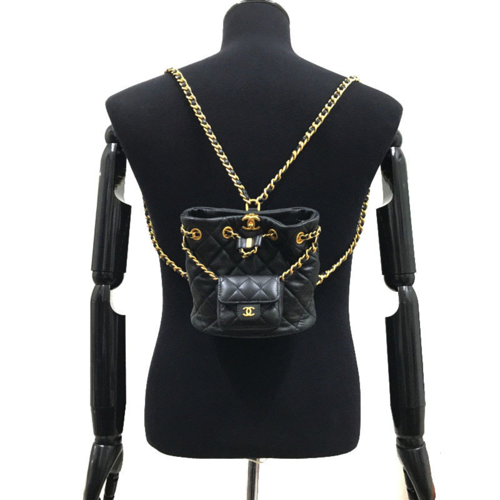 Chanel Black Leather Backpack