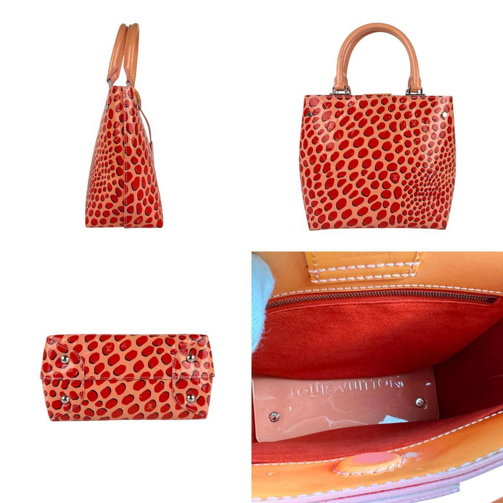 Louis Vuitton Pink Beige Red Color Patent Leather Handbag Shoulder Bag