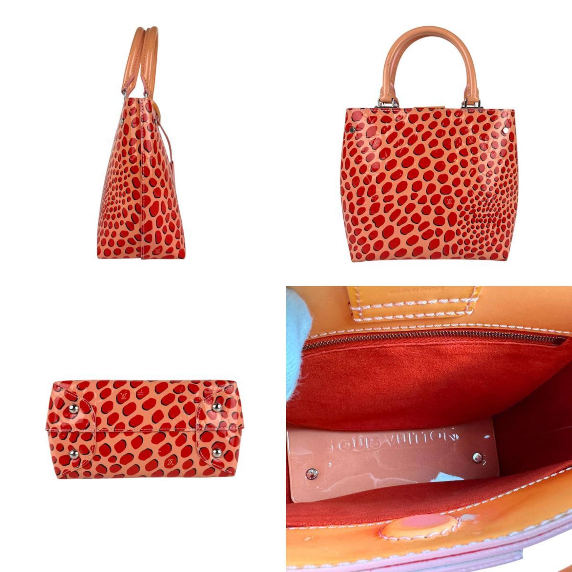 Louis Vuitton Pink Beige Red Color Patent Leather Handbag Shoulder Bag