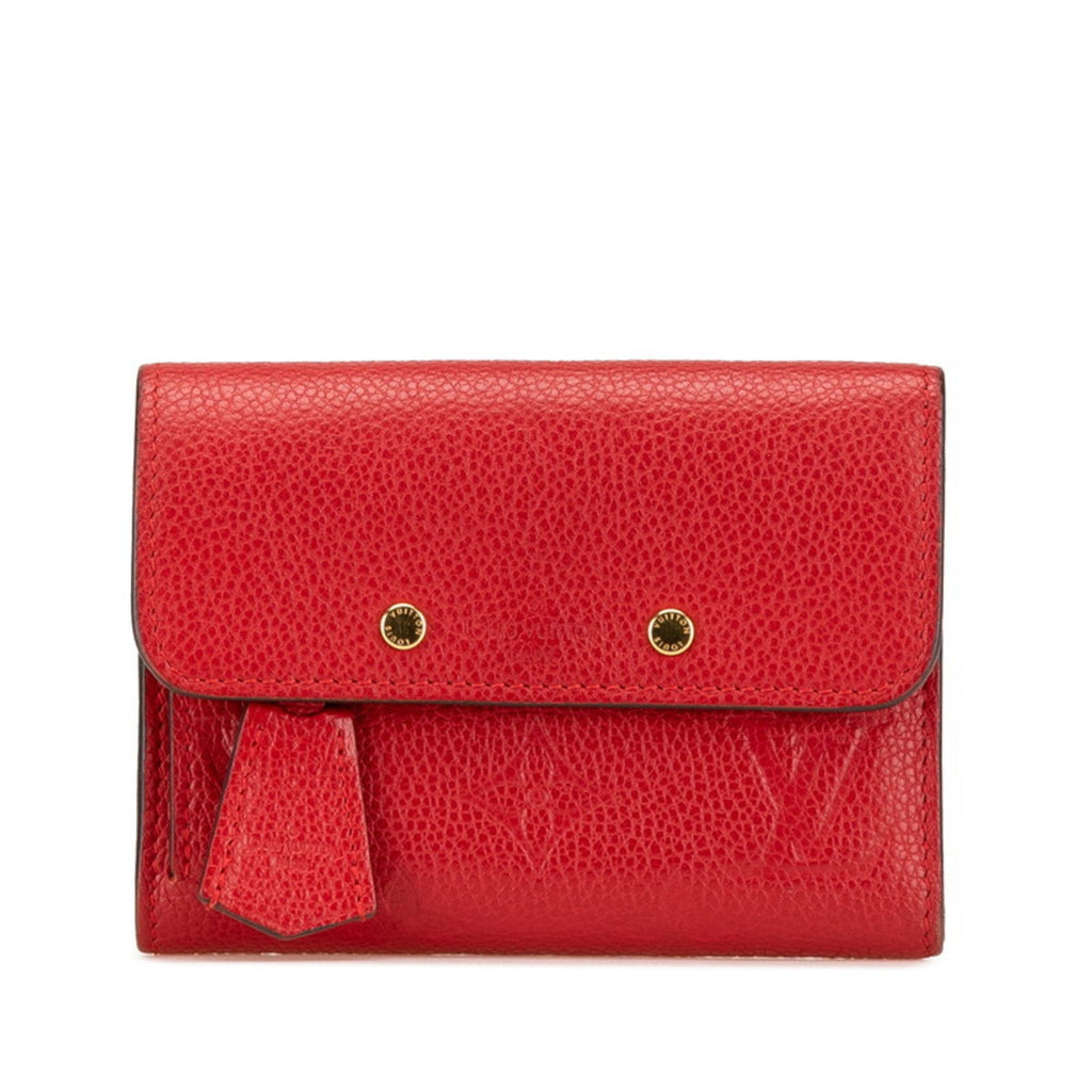 Louis Vuitton Cerise Red Color Leather Wallet (Tri-Fold)
