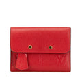 Louis Vuitton Cerise Red Color Leather Wallet (Tri-Fold)