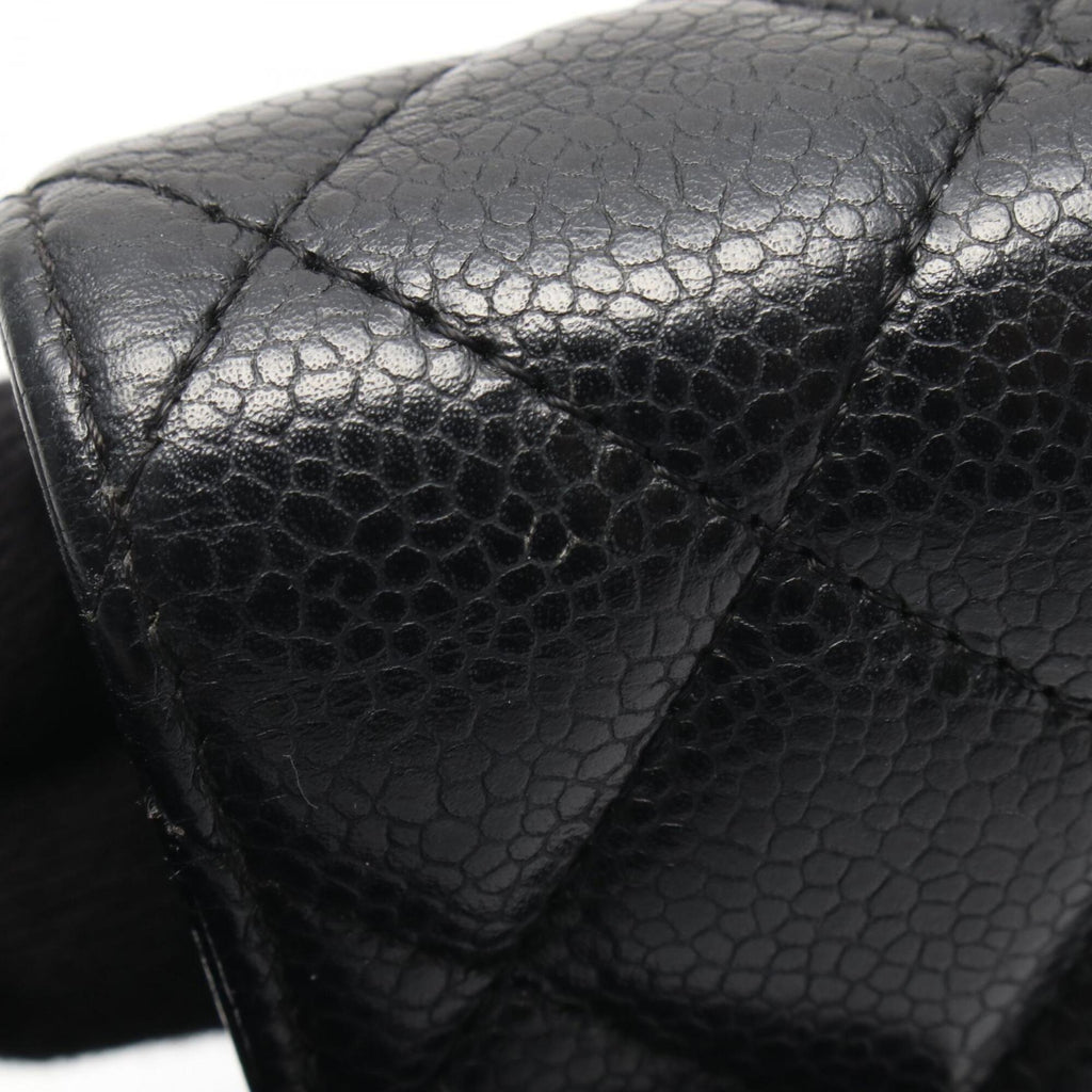 Chanel Black Grained Calfskin Long Wallet (Bi-Fold)