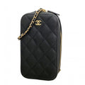 Chanel Black Grained Calfskin Shoulder Bag