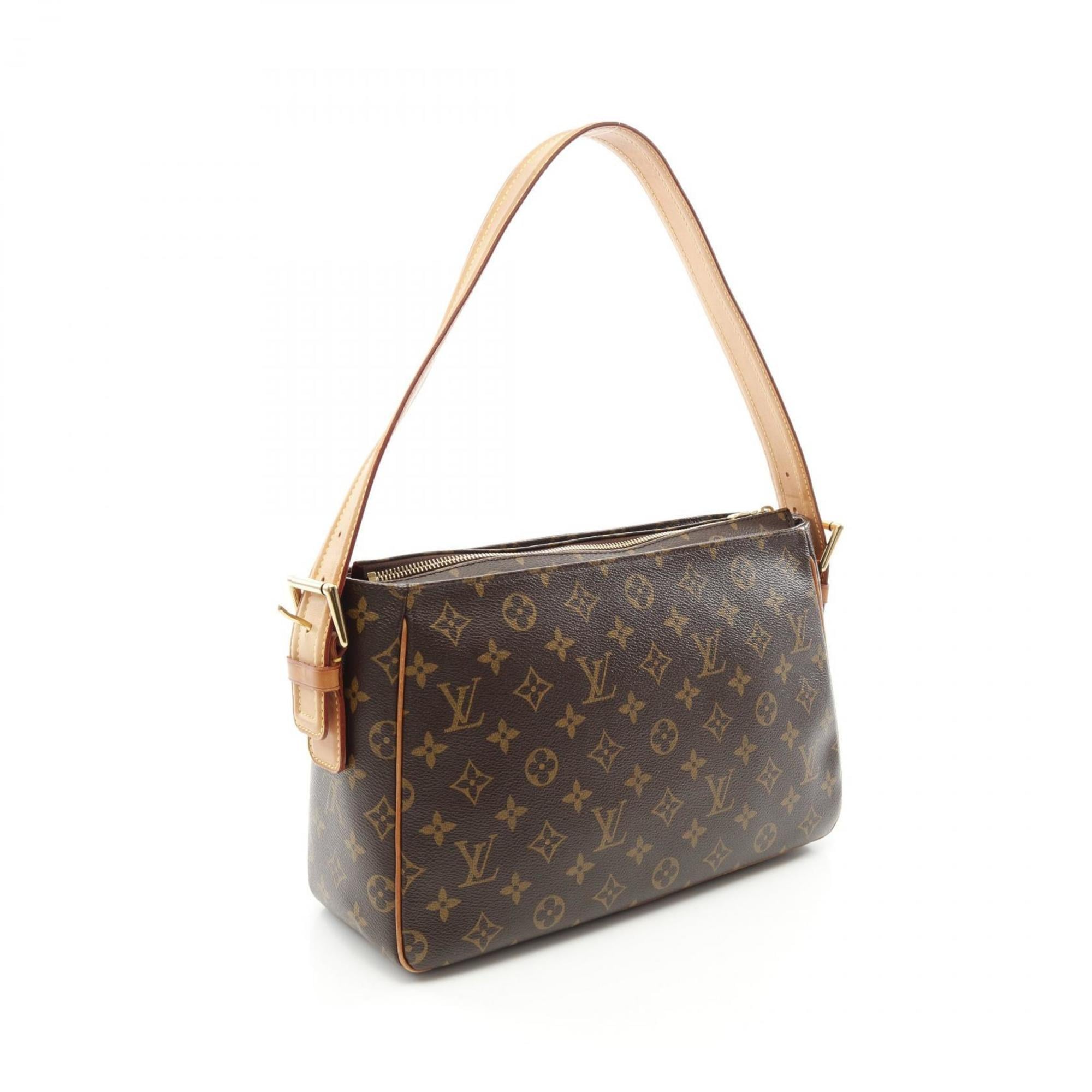 Louis Vuitton Monogram Brown Coated Canvas Leather Shoulder Bag