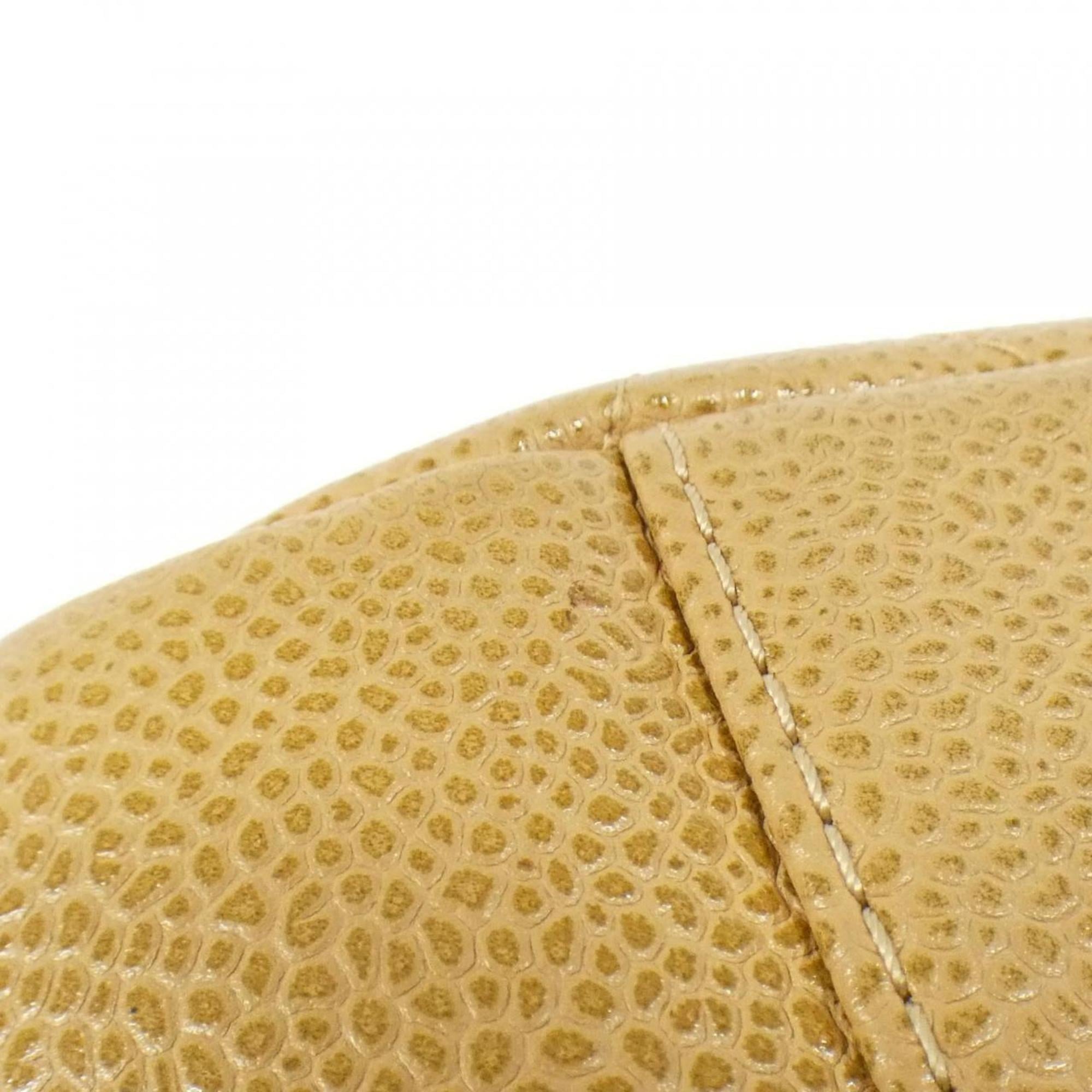 Chanel Beige Grained Calfskin Shoulder Bag
