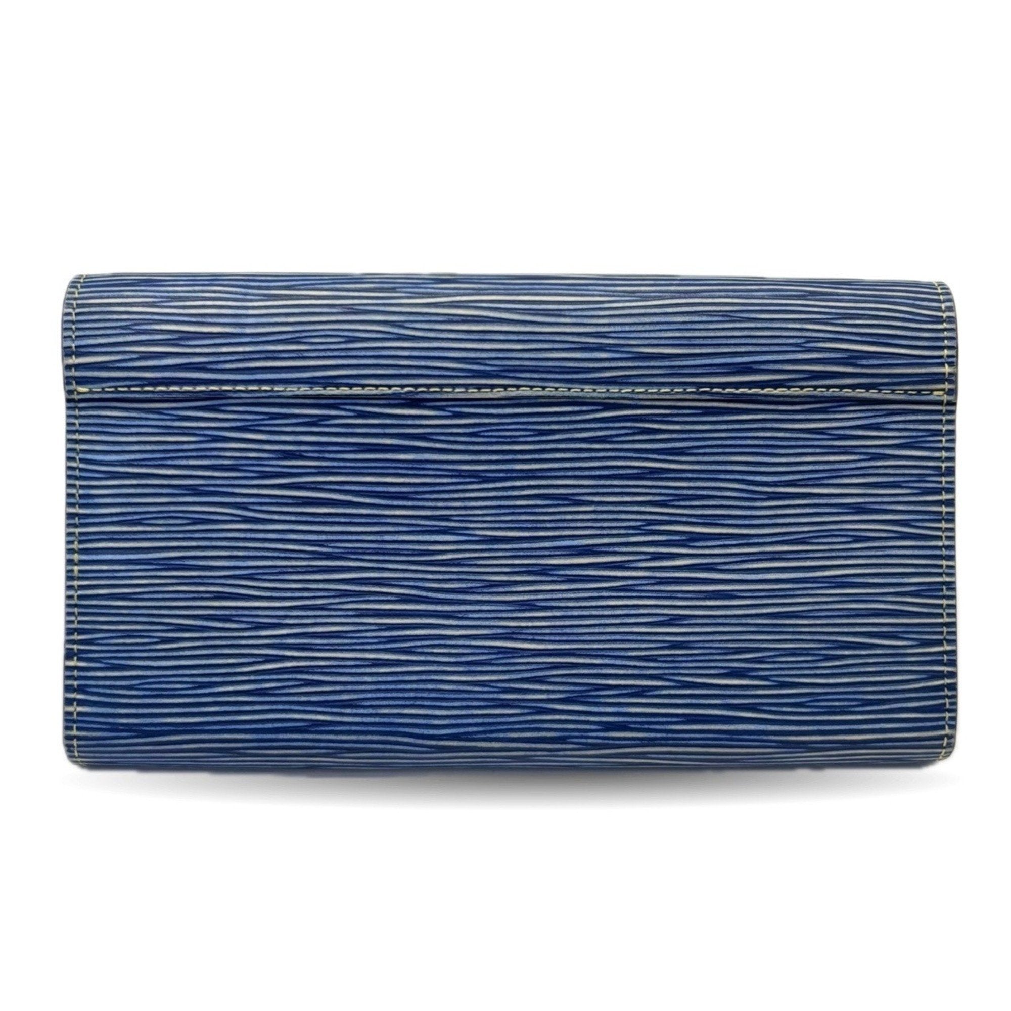 Louis Vuitton Epi Denim Blue Denim Epi Leather Long Wallet