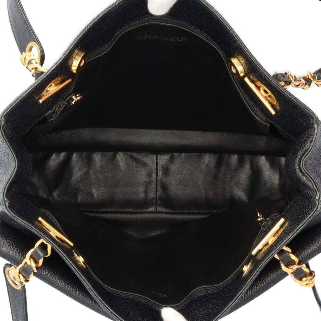 Chanel Black Grained Calfskin Tote Bag