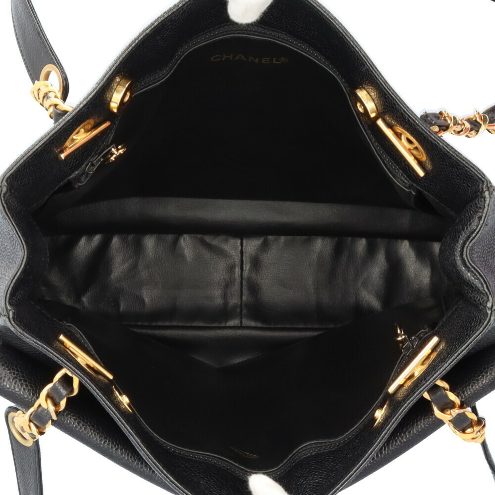 Chanel Black Grained Calfskin Tote Bag