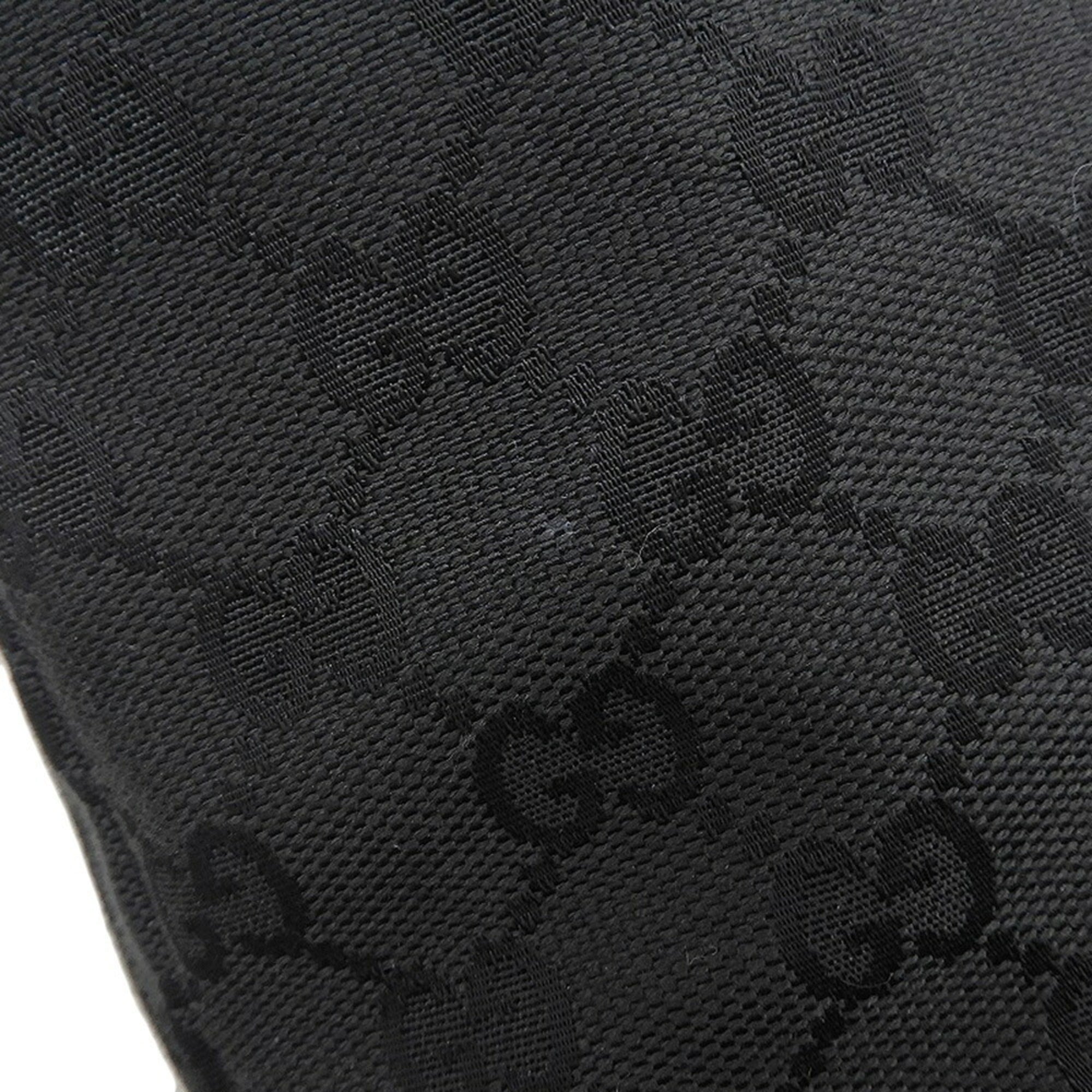 Gucci Black Canvas Leather Handbag Tote Bag (Pre-Owned)