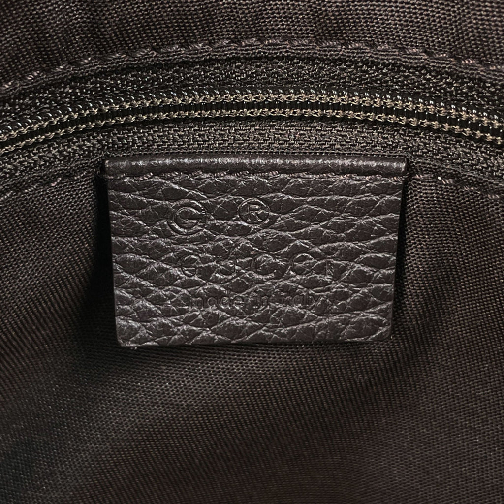 Gucci Dark Brown Leather Handbag Tote Bag (Pre-Owned)