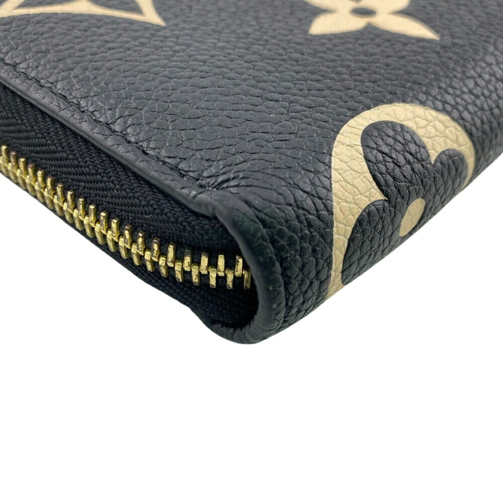 Louis Vuitton Beige Black Leather Long Wallet
