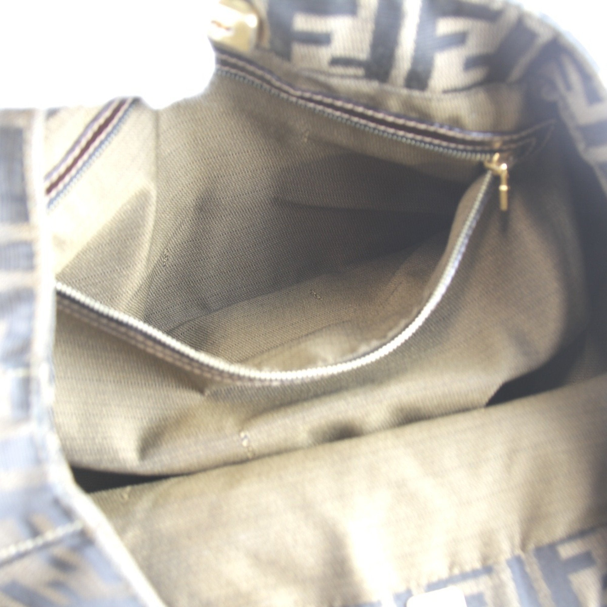 Fendi Khaki Canvas Handbag