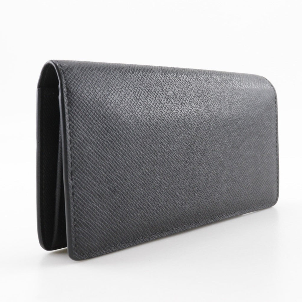 Louis Vuitton Taiga Black Noir Taiga Leather Long Wallet