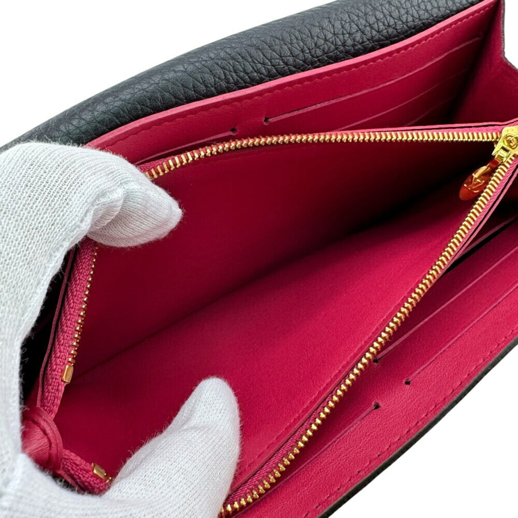 Louis Vuitton Taurillon Black Leather Long Wallet