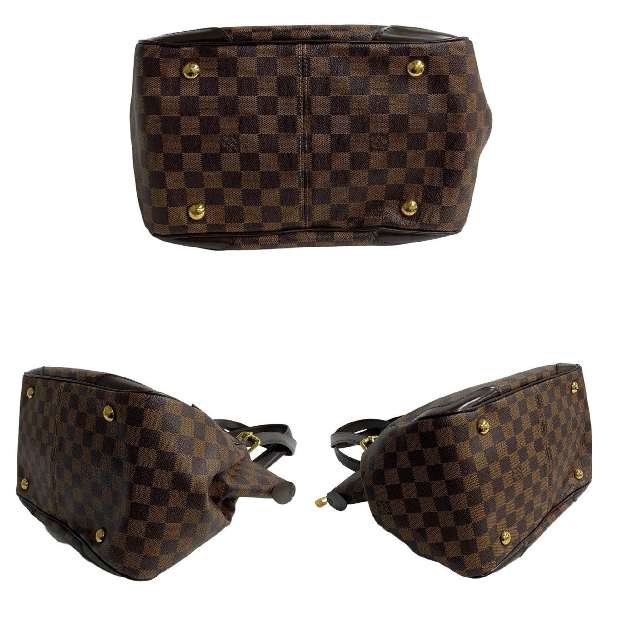 Louis Vuitton Brown Leather Pvc Handbag Tote Bag