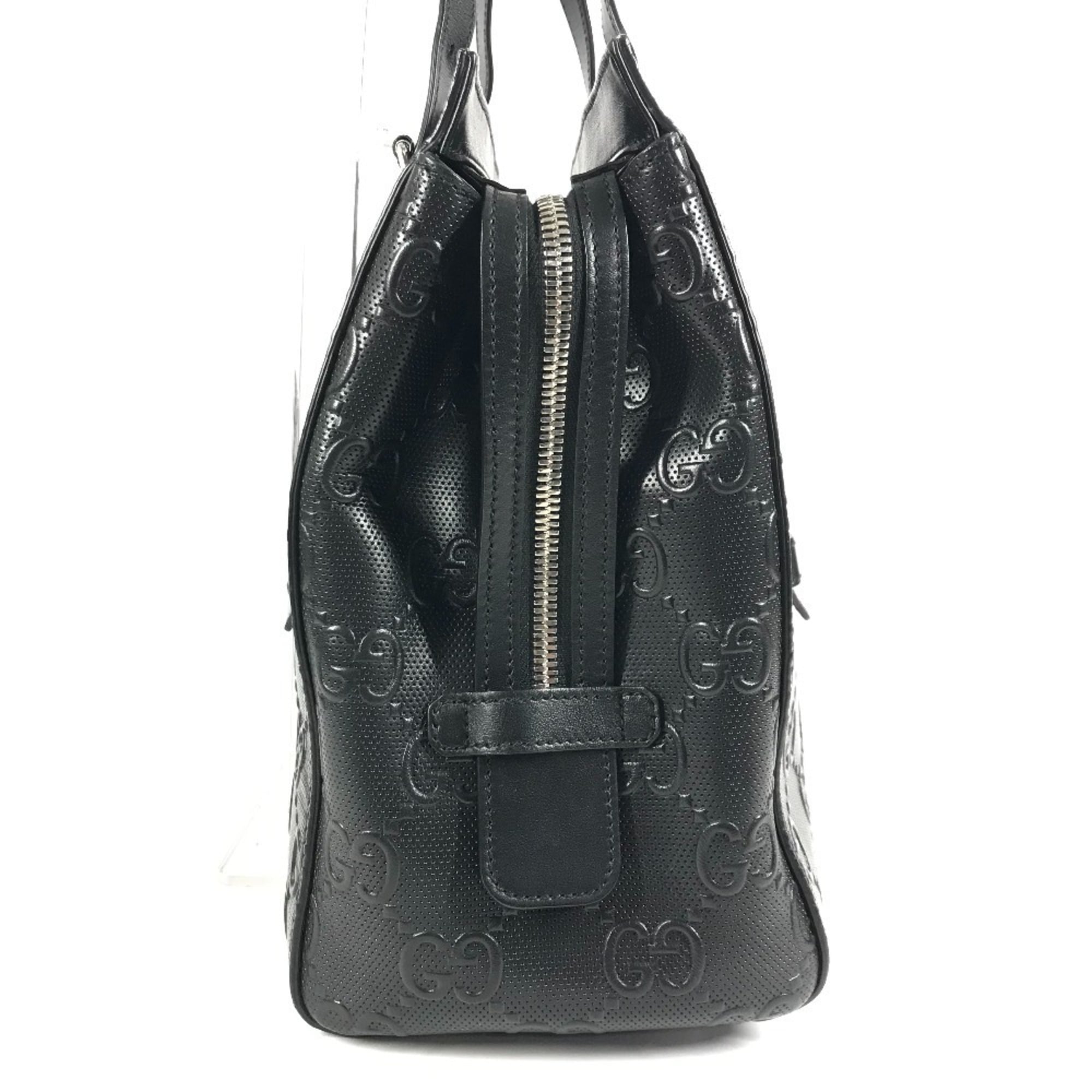 Gucci Black Leather Shoulder Bag Tote Bag (Pre-Owned)