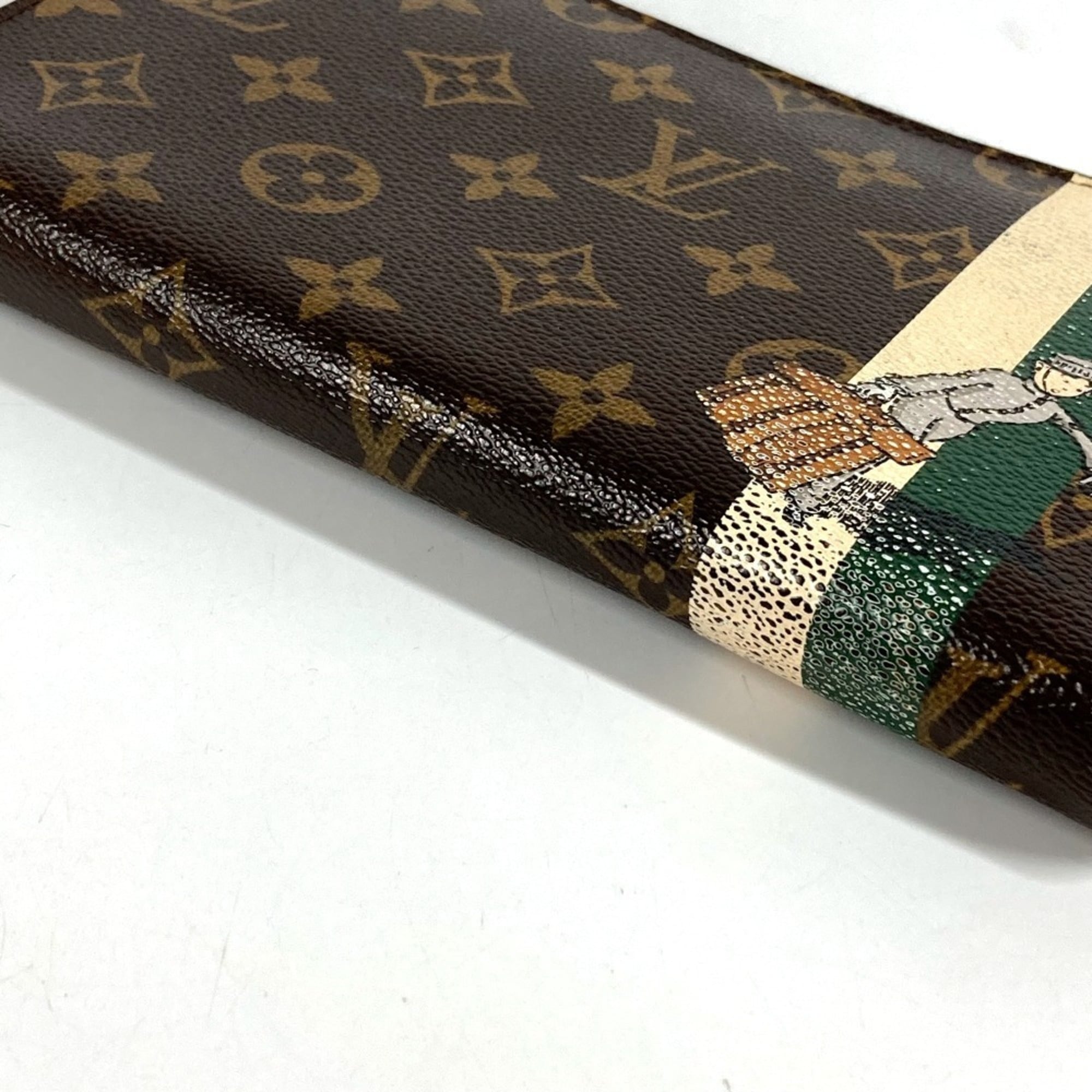 Louis Vuitton Brown Green Monogram Long Wallet