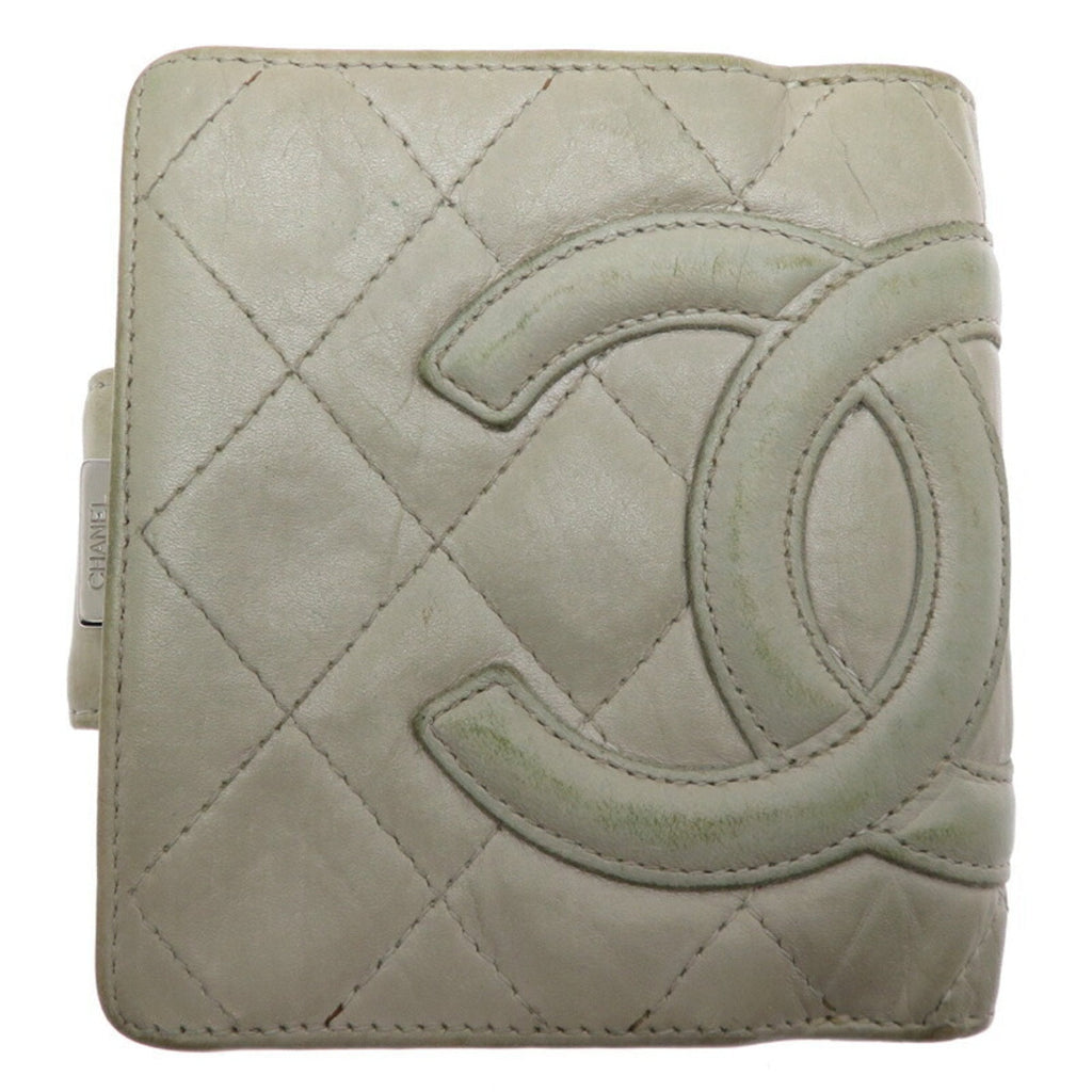 Chanel Gray Leather Wallet (Bi-Fold)
