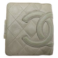 Chanel Gray Leather Wallet (Bi-Fold)