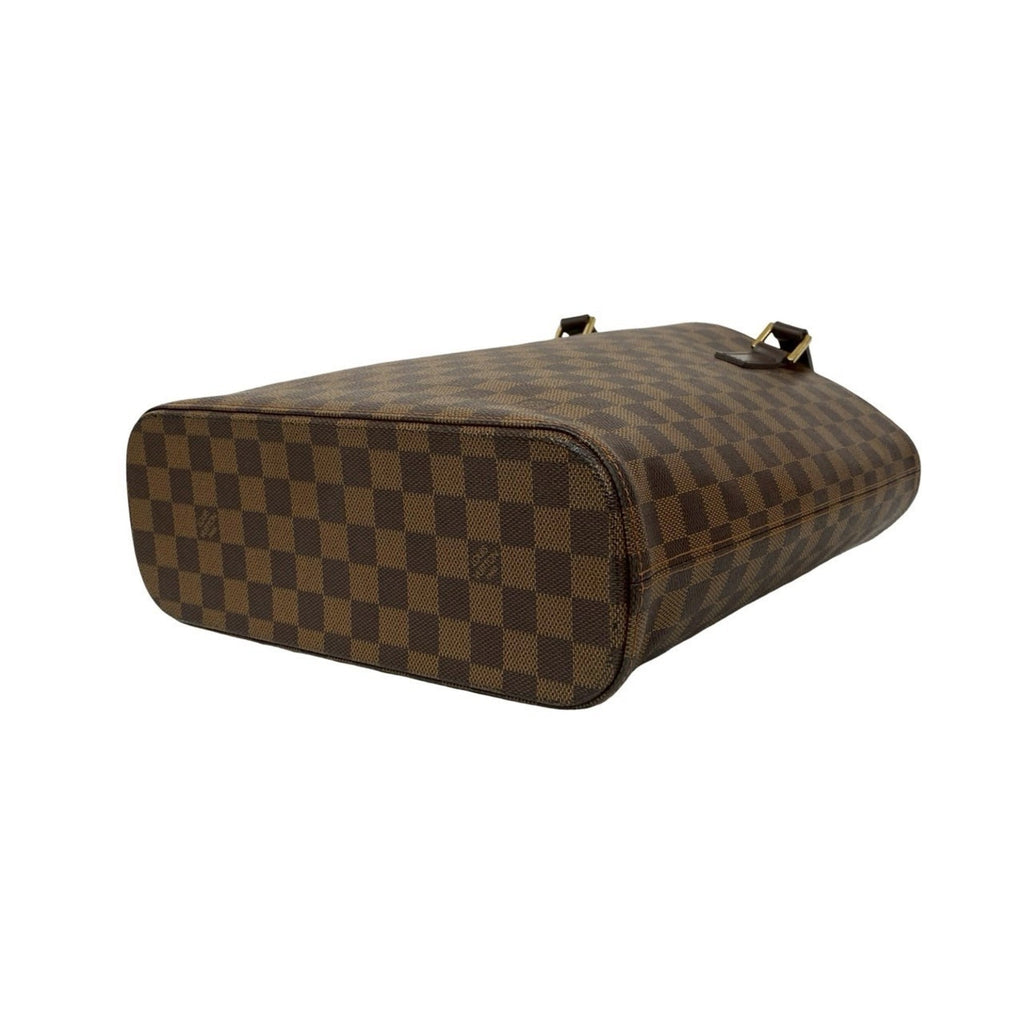 Louis Vuitton Brown Leather Pvc Handbag Tote Bag