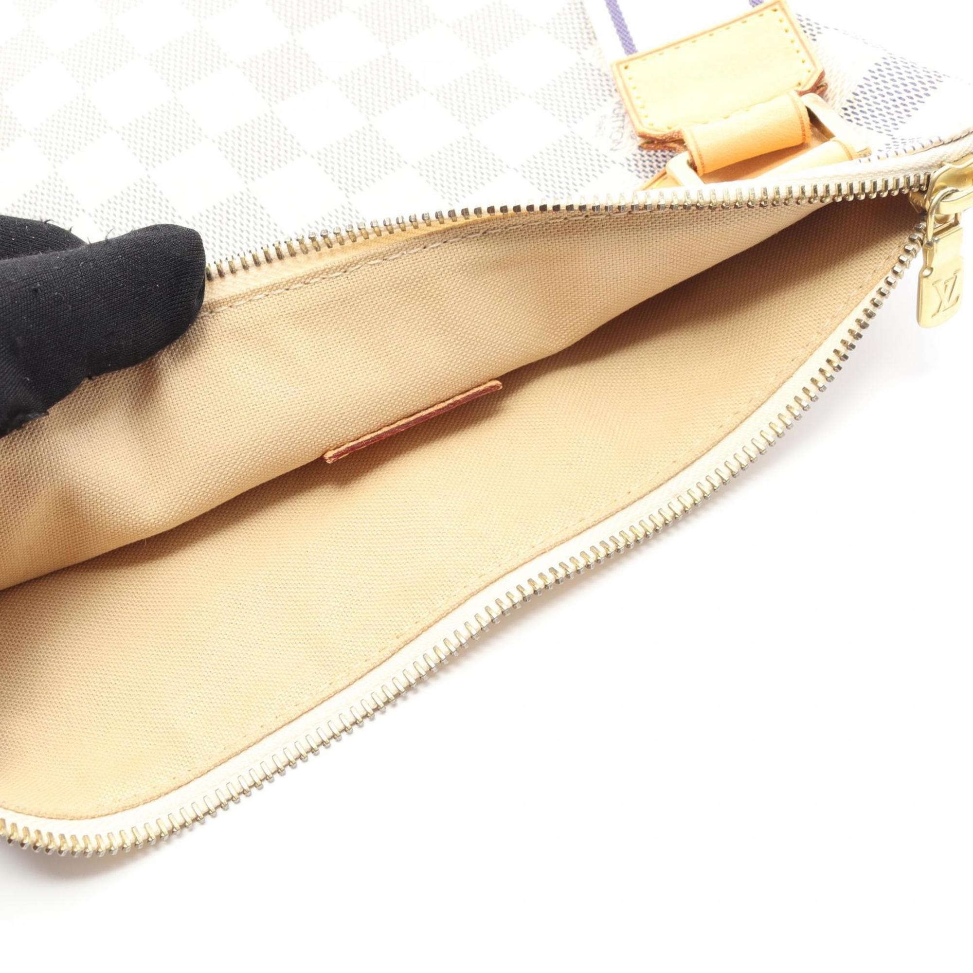 Louis Vuitton White Damier Azur Leather Shoulder Bag