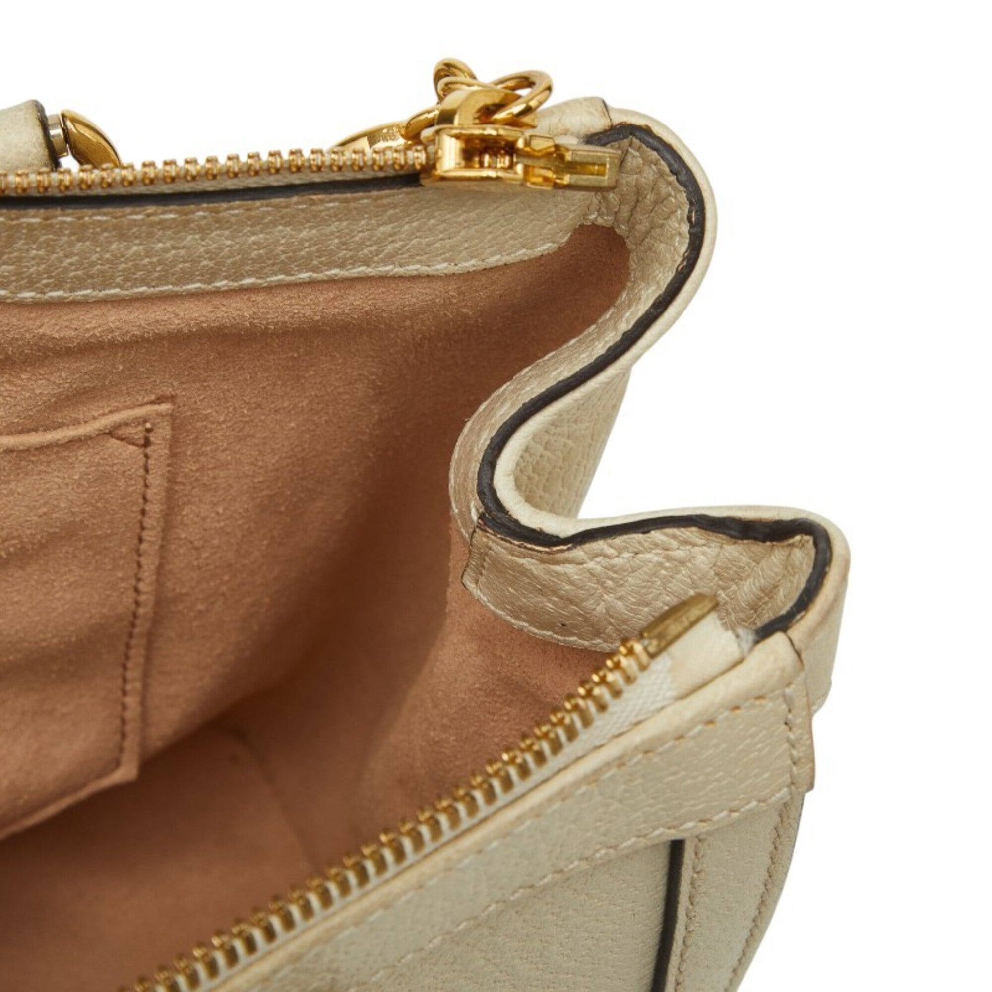 Gucci Ivory Leather Handbag Shoulder Bag (Pre-Owned)